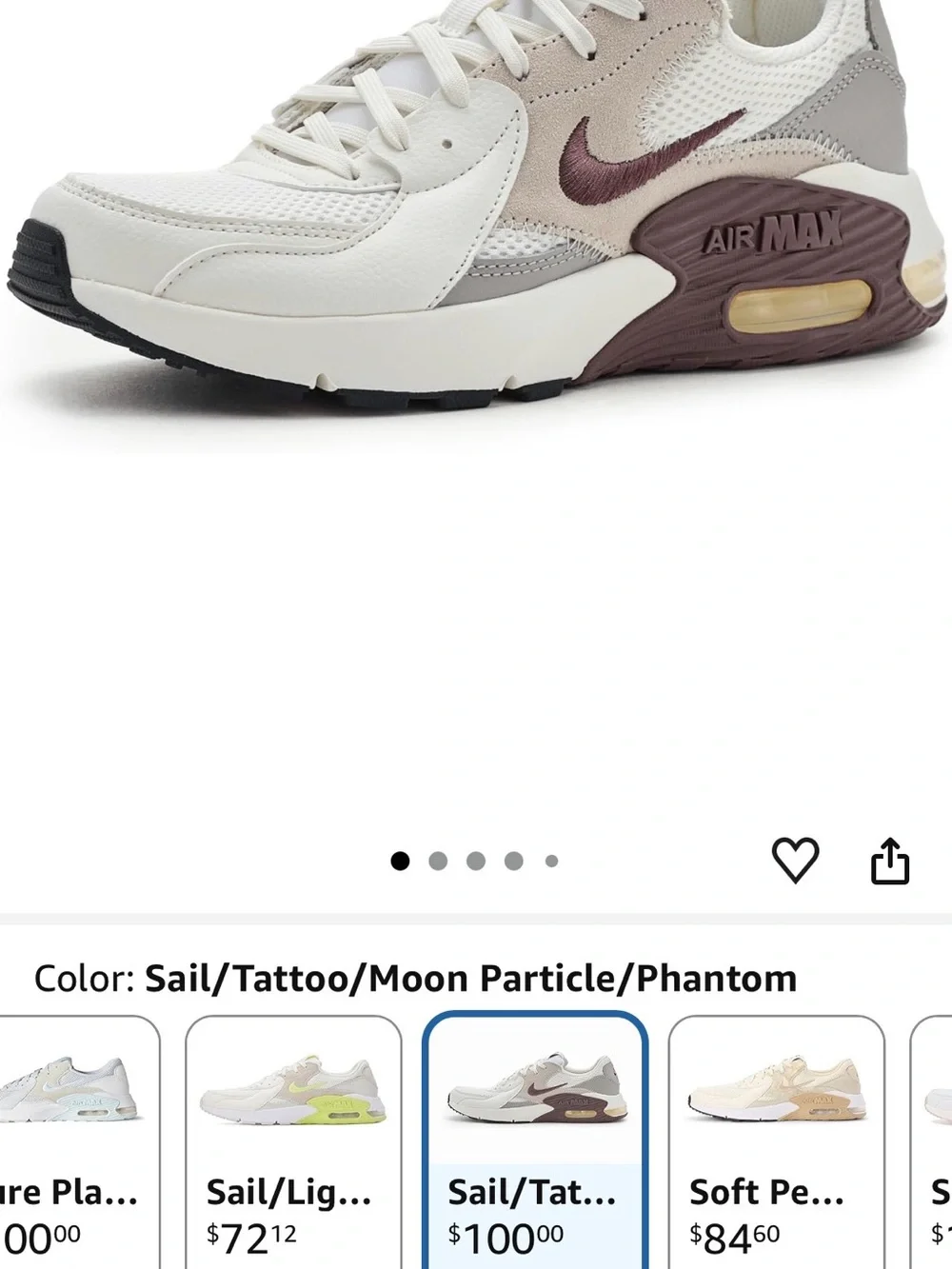 Nike Women's Air Max Excee Cream, Gray & Brown Sneakers, size 10
